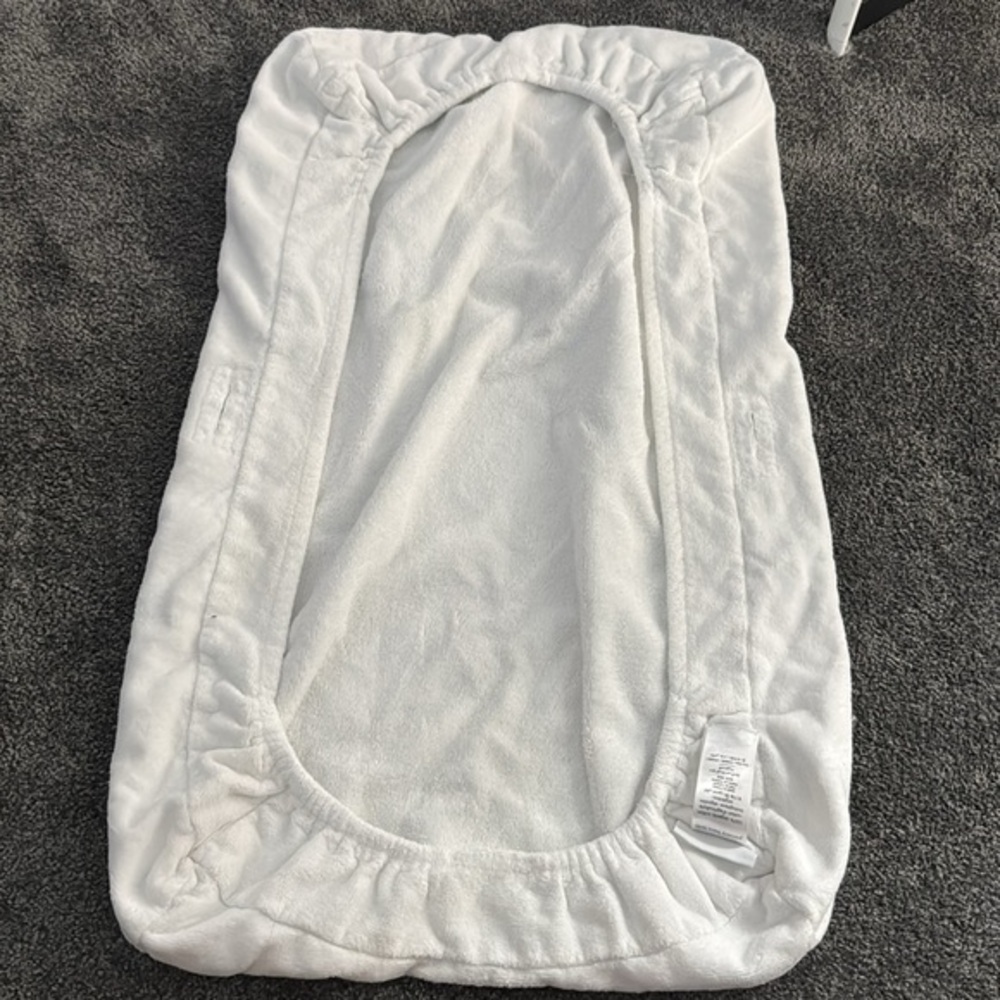 pottery barn terry changing table pad cover in white organic cotton